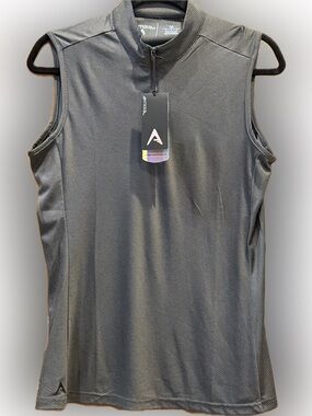 Antigua Women’s Ability Sleeveless Golf Top Gray Stripe Size M NWT